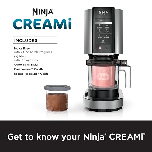 NINJA Creami Ice Cream Maker, 2 Pint Container and Lid Silver